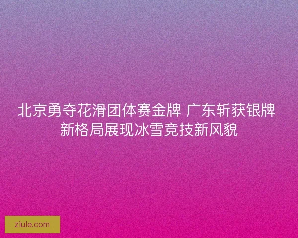 北京勇夺花滑团体赛金牌 广东斩获银牌 新格局展现冰雪竞技新风貌