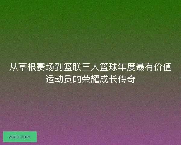 从草根赛场到篮联三人篮球年度最有价值运动员的荣耀成长传奇 从草根赛场到篮联三人篮球年度最有价值运动员的荣耀成长传奇